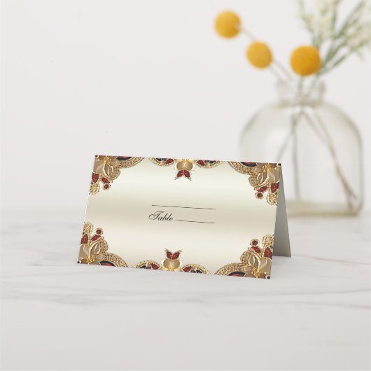 ゴールデンフラワーレッドジェムストーンスプレンダー座席表 プレイスカード (正面)