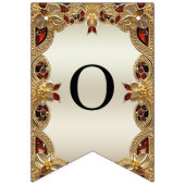 ゴールデンフラワーレッドジェムストーンバンティング国旗 バンティングフラッグ (第2の旗)