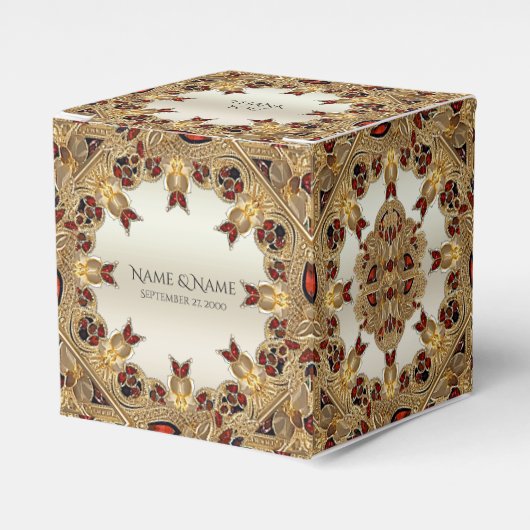 ゴールデンフラワーレッドジェムストーンビーフボックス フェイバーボックス (正面サイド)