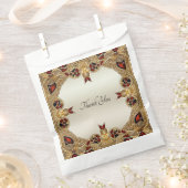 ゴールデンフラワーレッドジェムストーンフォバッグ フェイバーバッグ (クリップ留めされた状態)