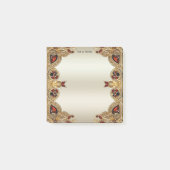 ゴールデンフラワーレッドジェムストーン投稿itメモ ポストイット (正面)