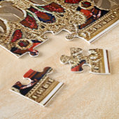 ゴールデンフラワーレッド装飾用ジグソーパズル ジグソーパズル (側面)