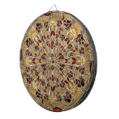 ゴールデンフラワーレッド装飾用ダーツボード ダーツボード (正面右)