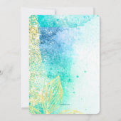 ゴールデンフラワー水彩ターコイズ招待状 招待状 (裏面)