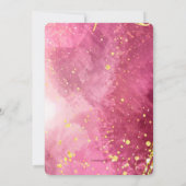 ゴールデンフラワー水彩レッド招待状 招待状 (裏面)