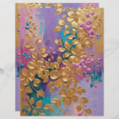 ゴールデンフラワー色彩の鮮やかズスクラップブック紙 (正面/裏面)