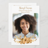 ゴールデンフラワー高校卒業 招待状 (正面/裏面)