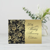 ゴールデンフラワー 50周年結婚記念日招待状 招待状 (スタンド正面)