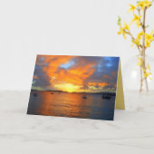 ゴールデンフランクベイサンセット，セントジョン，アメリカ.V.I. カード (黄色い花)