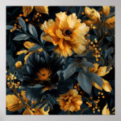 ゴールデンフリンジドウォーターのカラー開花 ポスター (正面)