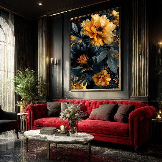 ゴールデンフリンジドウォーターのカラー開花 ポスター