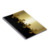ゴールデンフルーアデリス黒ゴールデンカスタムモノグラム ノートブック (右側)