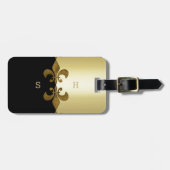 ゴールデンフルーアデリス黒ゴールデンカスタムモノグラム ラゲッジタグ (正面横)