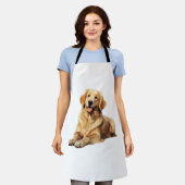 ゴールデンフレンドリーレトリバースマイル – ロイヤルドッグポルトラ エプロン (着用した状態)