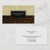 ゴールデンフレーク水玉模様バーラップテクスチャ 名刺 (正面/裏面)