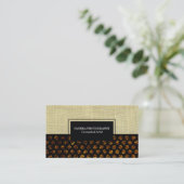 ゴールデンフレーク水玉模様バーラップテクスチャ 名刺 (スタンド正面)