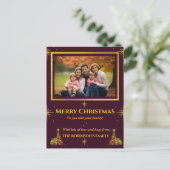 ゴールデンフレームとスターズクリスマスホリデーポストカード シーズンポストカード (スタンド正面)