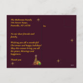 ゴールデンフレームとスターズクリスマスホリデーポストカード シーズンポストカード (裏面)