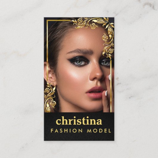 ゴールデンフレームアクターモデル歌手ダンサーの写真 名刺 (正面)