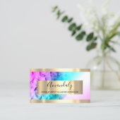 ゴールデンフレームイベントプランナーグラデーションブルーピンク 名刺 (スタンド正面)