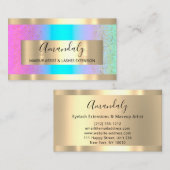 ゴールデンフレームイベントプランナーグラデーションブルー紙吹雪 名刺 (正面/裏面)