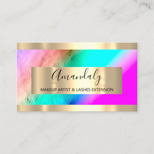 ゴールデンフレームイベントプランナーグラデーションブルー 名刺 (正面)