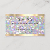 ゴールデンフレームイベントメイクビューティーショップホログラフィック 名刺 (裏面)