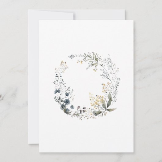 ゴールデンフレームオブクリームパステル結婚とズベル 招待状 (裏面)