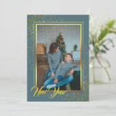 ゴールデンフレームクリスマスフォトホリデーカード シーズンカード (スタンド正面)