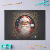 ゴールデンフレームデカップクラフトPaの懐かしいサンタ 薄葉紙 (クラフト)
