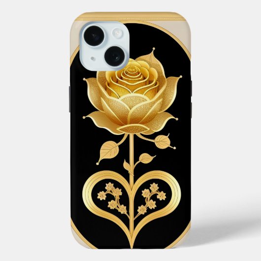 ゴールデンフレームドローズ装飾アート Case-Mate iPhoneケース (裏面)