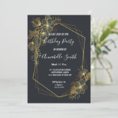 ゴールデンフレームネイビーバックバースデーパーティー 招待状 (スタンド正面)