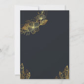 ゴールデンフレームネイビーバックバースデーパーティー 招待状 (裏面)