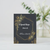ゴールデンフレームネイビーバックブライダルシャワーレシピ ポストカード (スタンド正面)