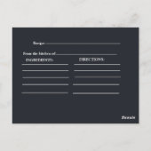 ゴールデンフレームネイビーバックブライダルシャワーレシピ ポストカード (裏面)