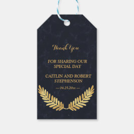 ゴールデンフレームネイビー感謝していバックユー ギフトタグ