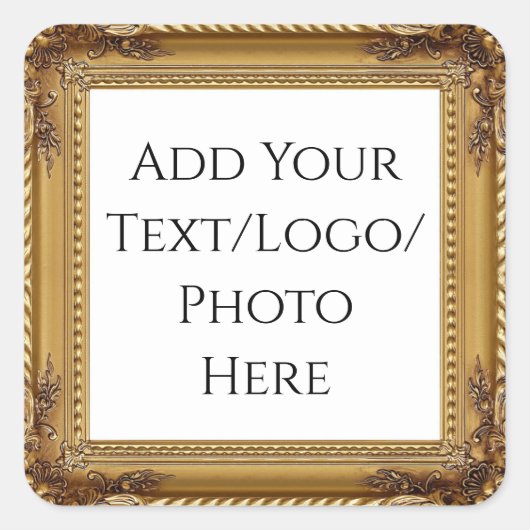 ゴールデンフレームビジネス/イベント/クラフト スクエアシール (正面)