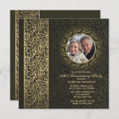 ゴールデンフレームフォトアニバーサリー招待状 招待状 (正面/裏面)