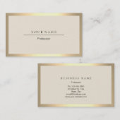 ゴールデンフレームミニマルアイボリーメタリック名刺 名刺 (正面/裏面)