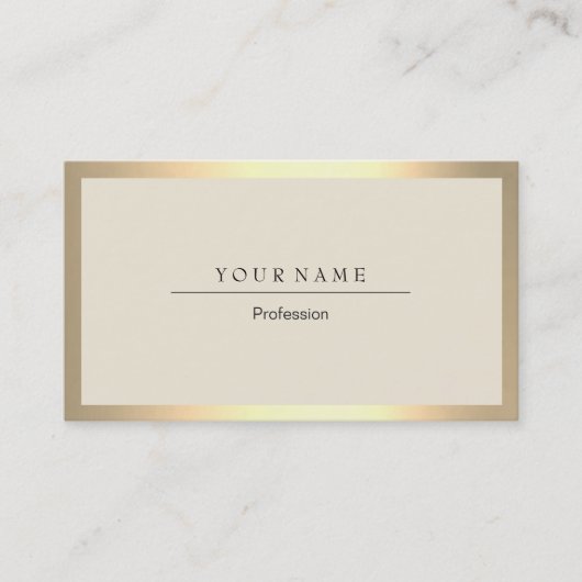 ゴールデンフレームミニマルアイボリーメタリック名刺 名刺 (正面)