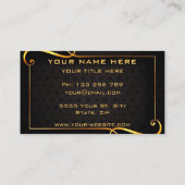 ゴールデンフレームラグジュアリー金ゴールド文字ブラックプロフェッショナル  名刺 (裏面)