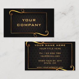 ゴールデンフレームラグジュアリー金ゴールド文字ブラックプロフェッショナル 名刺