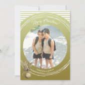 ゴールデンフレームワンフォトメリークリスマス 招待状 (正面)