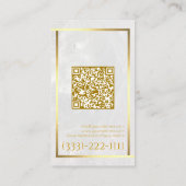 ゴールデンフレーム大理石のイヤリングディスプレイ 名刺 (裏面)