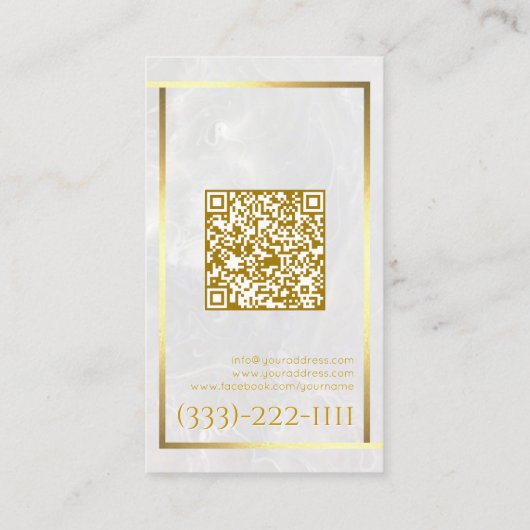 ゴールデンフレーム大理石のイヤリングディスプレイ 名刺 (裏面)