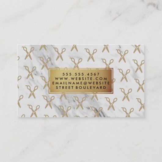 ゴールデンフレーム大理石スタイリストシアーズ 名刺 (裏面)