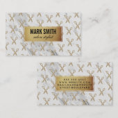 ゴールデンフレーム大理石スタイリストシアーズ 名刺 (正面/裏面)