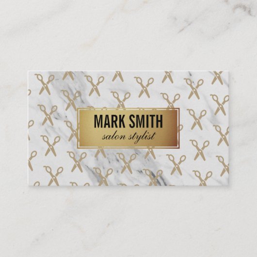 ゴールデンフレーム大理石スタイリストシアーズ 名刺 (正面)