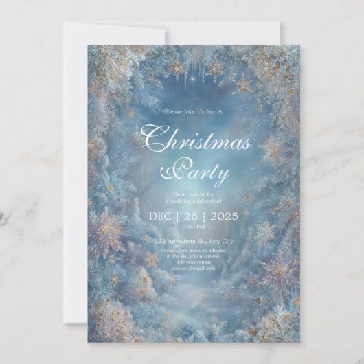 ゴールデンフロストウィンターフローラ結婚式招待状 招待状 (正面)