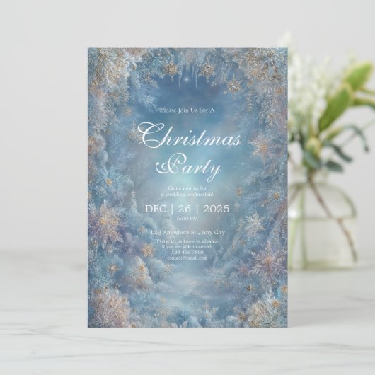 ゴールデンフロストウィンターフローラ結婚式招待状 招待状 (スタンド正面)